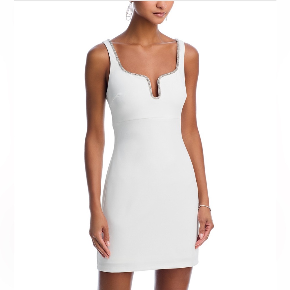 Aqua Embellished Tank Dress White Size M